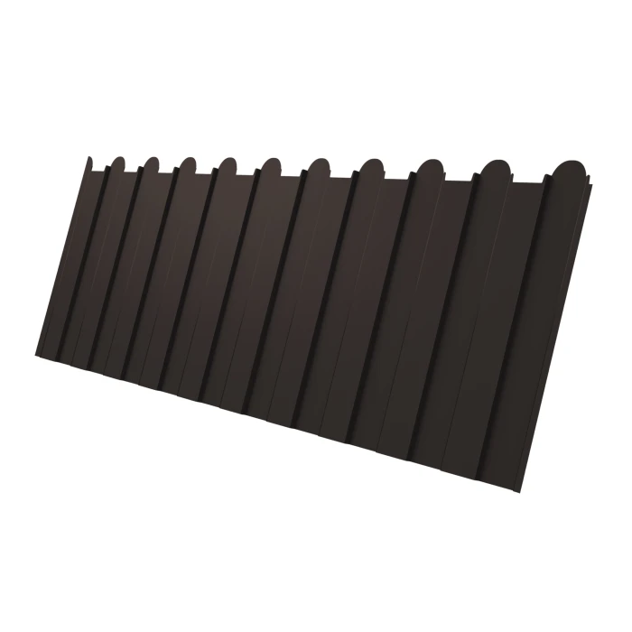 Профнастил фигурный C8 0.5 Satin Matt RR 32 Темно-коричневый